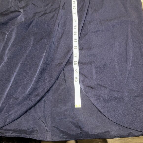 La Femme Navy Blue Off the Shoulder Ruched Lace Trumpet Gown Size 10. $438. 15 - Picture 7 of 9